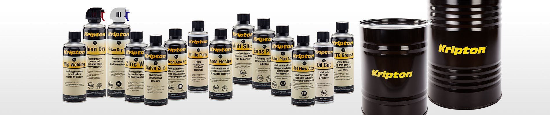 KriptonOil lubricantes, aerosoles y soldadura para profesionales